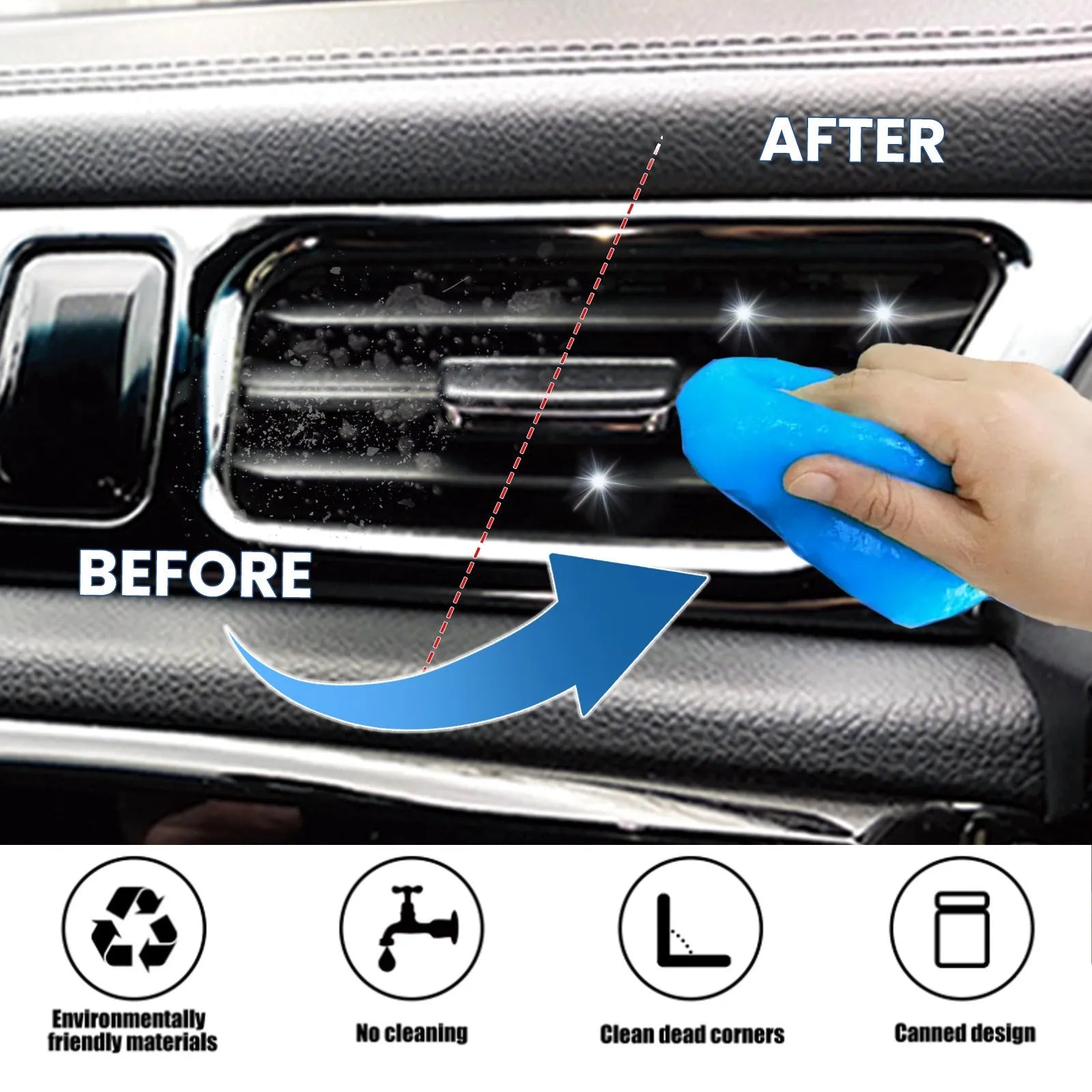 70g car cleaning soft gel adhesive putty for removing dust from interior vents and gaps.