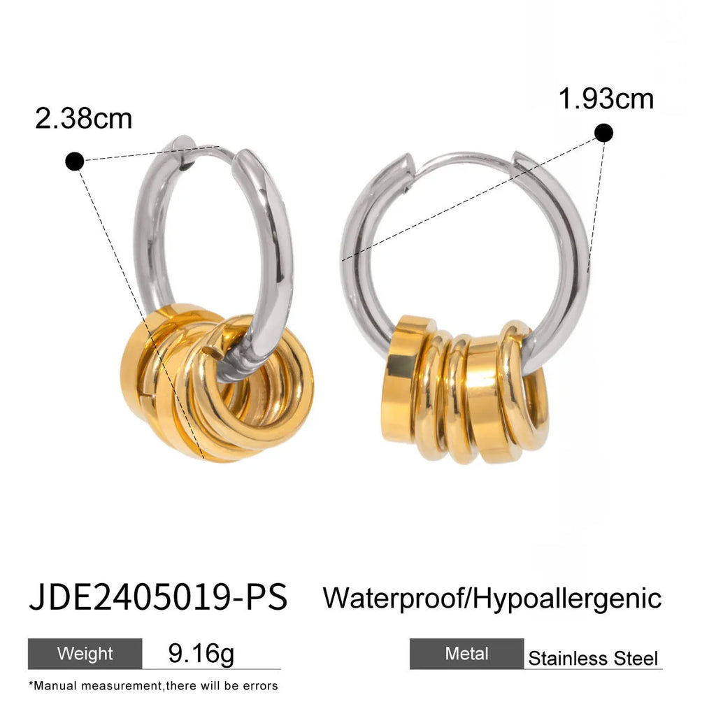 Personality stainless steel ins style earrings with electroplated finish in JDE2405019 colour options