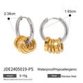 Personality stainless steel ins style earrings with electroplated finish in JDE2405019 colour options