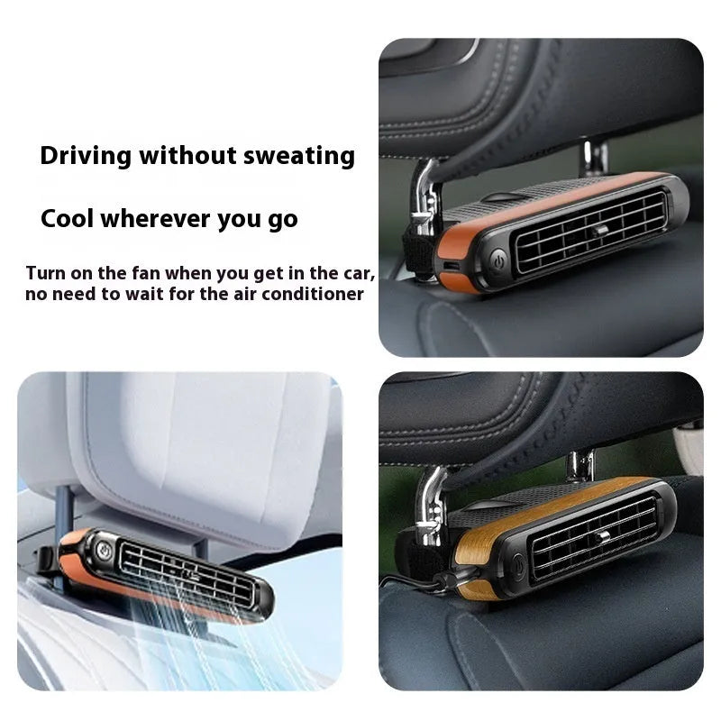 Car turbine fan with USB power, no blades, brushless motor, in black colour option for rear seat