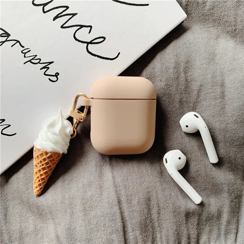 Cylinder Ice Cream design silicone case for Apple AirPods 2 wireless Bluetooth headset.