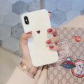 Simple bluwhite iPhone back cover case with blue light filter on an iPhone X