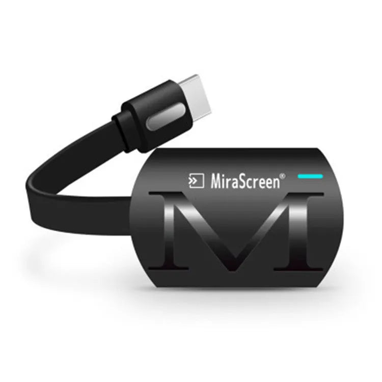 Black USB HDMI dongle for smartphone screen mirroring to TV with 1080p output