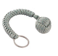 Outdoor seven-core umbrella rope key chain with built-in self-defence steel ball, 24 cm, 86 grams, 3.5 metre rope, black colour