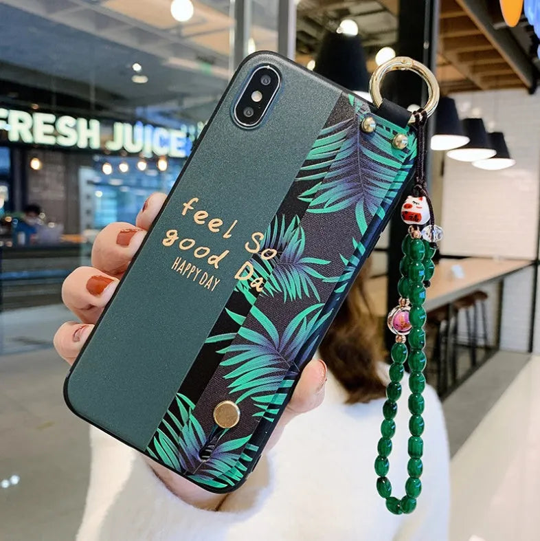 Samsung Galaxy phone case with a flip-out bracket stand in one of seven available style designs.