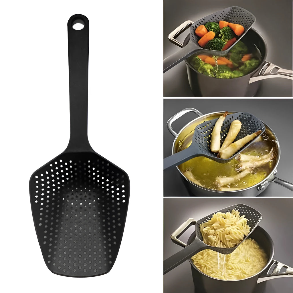 Large plastic kitchen colander scoop strainer in choice of five colours for draining foods