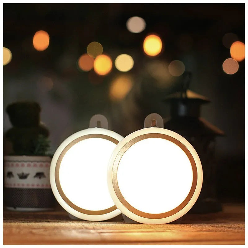 Round white motion sensor LED light with 80mm diameter for closet and corridor lighting