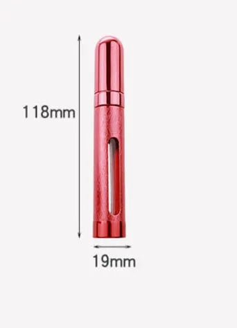 12ml aluminium portable perfume bottle with glass liner in six colour options.