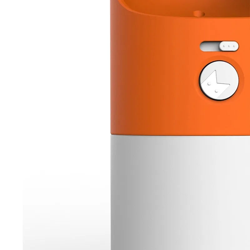 MOESTAR ROCKET portable pet water cup in white grey colour with 270ml capacity and one-button lock