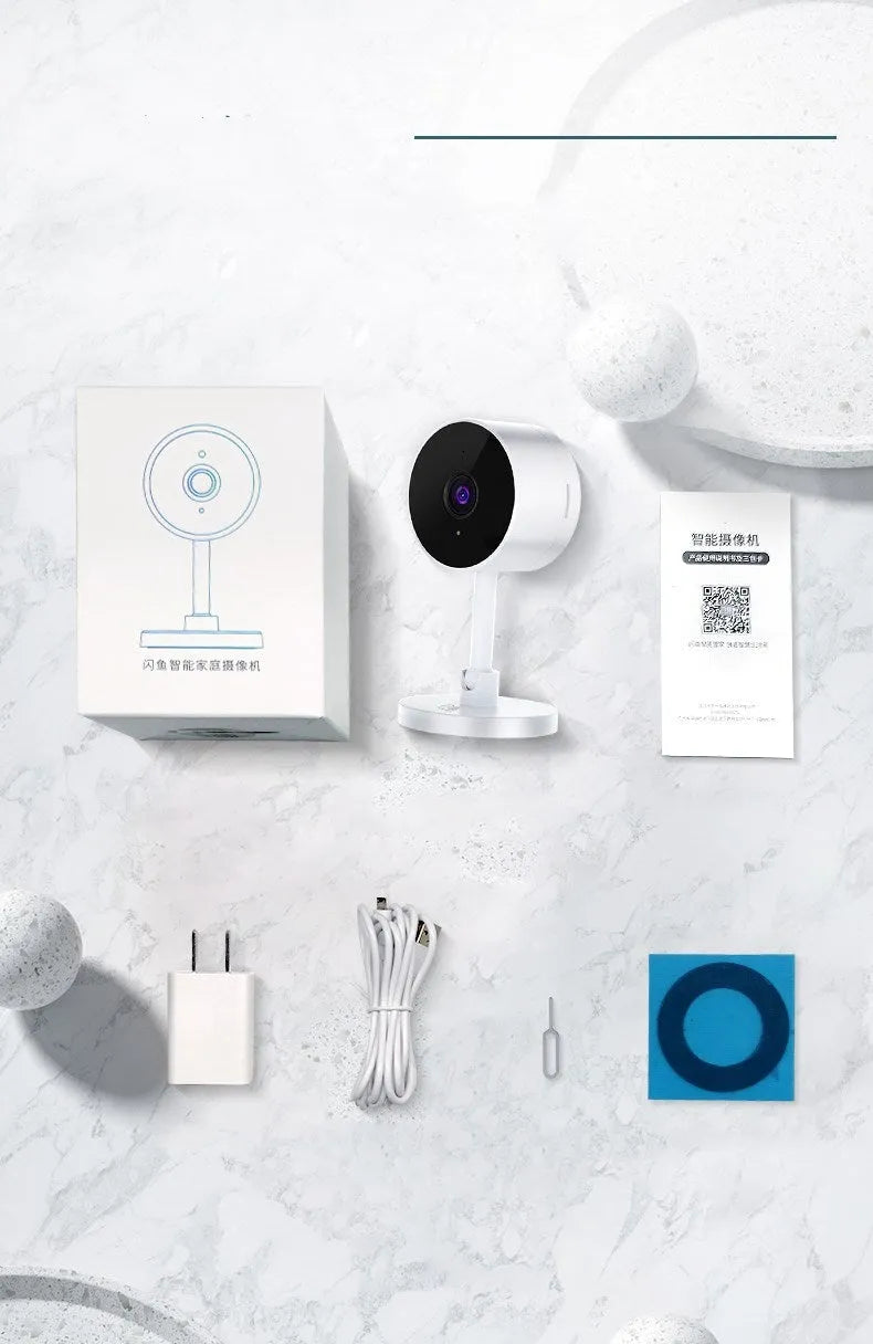 White Flash Fish SKX10 WiFi security camera with gun design for indoor home monitoring