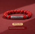 Cinnabar good luck bracelet with purple gold sandstone beads in traditional national style design