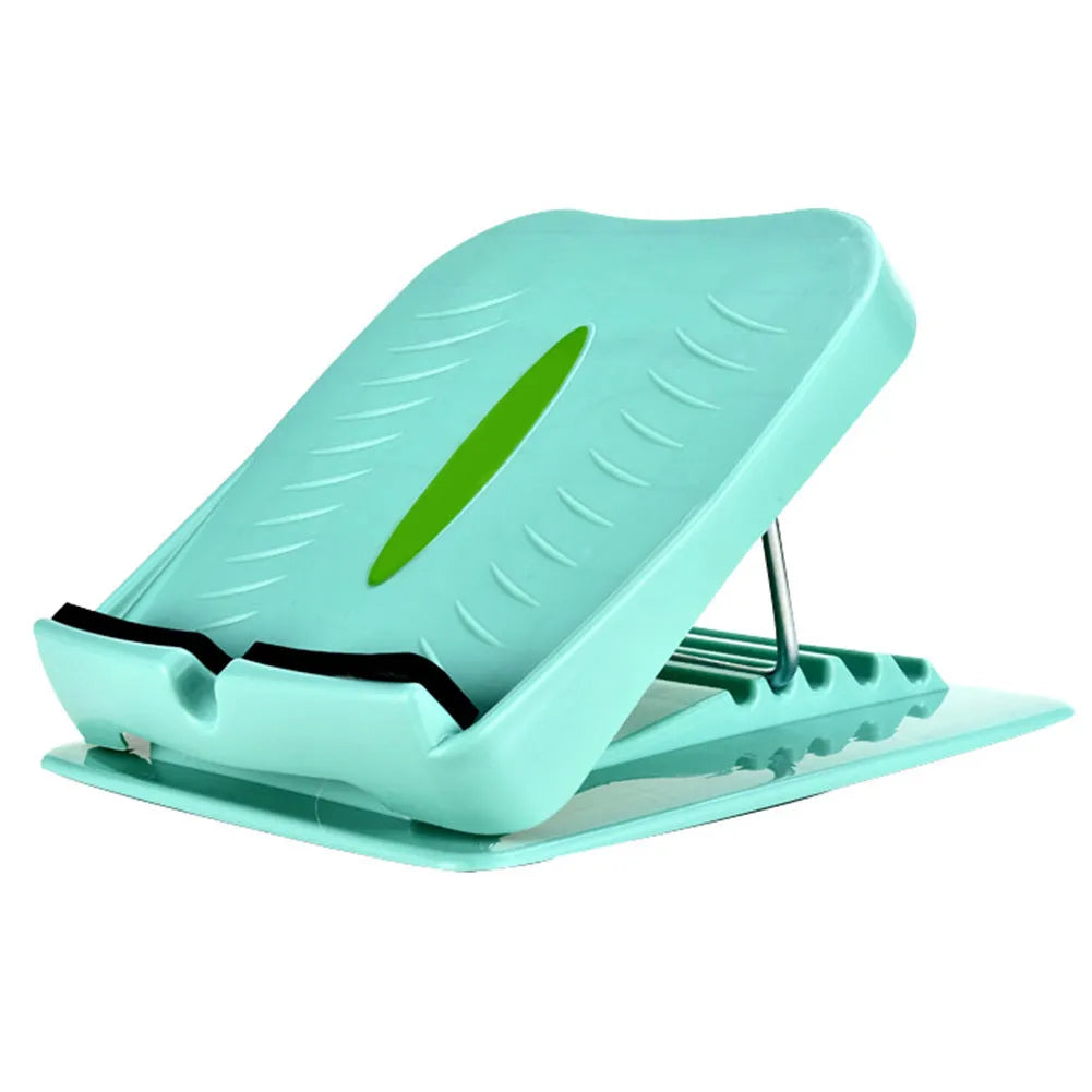Portable black ABS calf stretching board with four adjustable incline positions on a textured surface