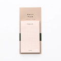 Planning notepad with 50 sheets of 80g paper in pink or red cover, showing 10x6cm page size