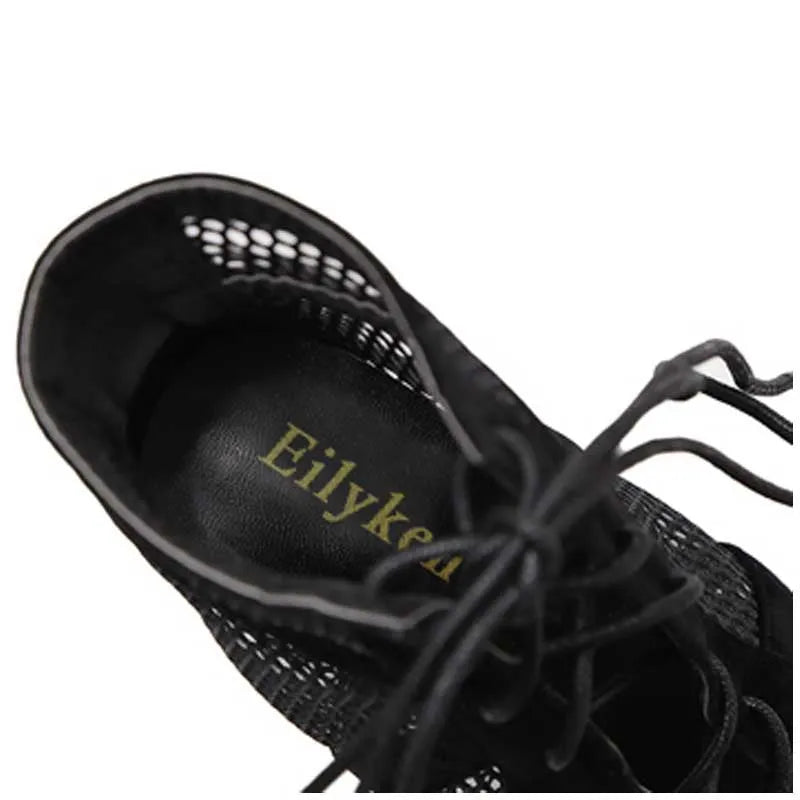 Black suede women's lace-up high heel shoes with 11.5cm heel and 1cm platform