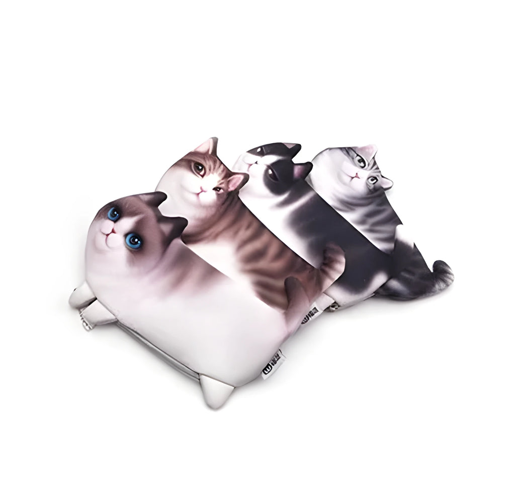 Cute cat design 3D printed makeup case travel organiser cosmetic bag
