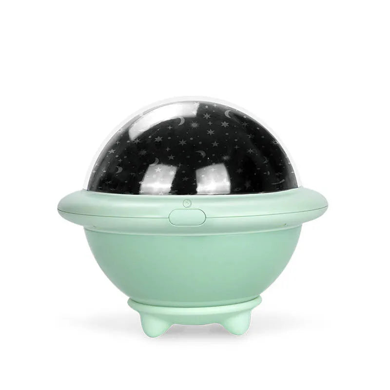 UFO-shaped starry sky projection night light in pink, white or green colours with 15cm diameter