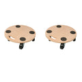 Two natural wood platform trolleys for moving furniture and heavy equipment