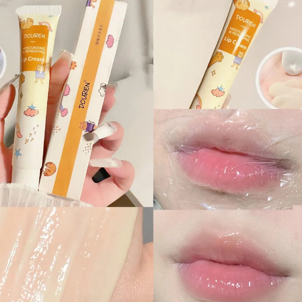 Moisturising honey lip gloss in transparent custard and jelly options for universal skin types