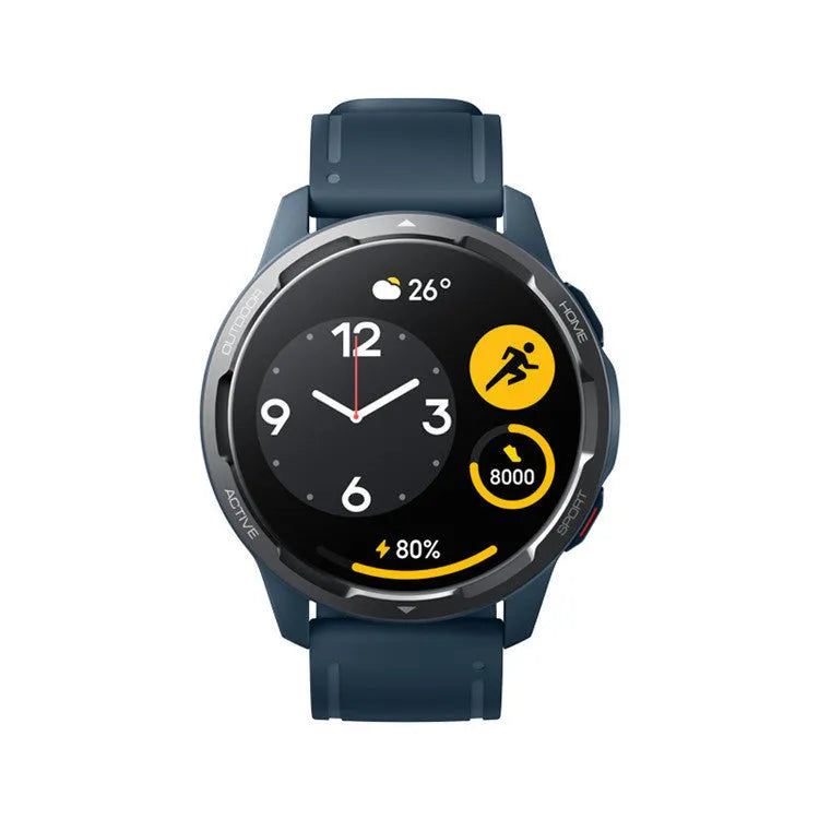 Dual band GPS smart watch with 1.43-inch screen in black, white, or blue colour options