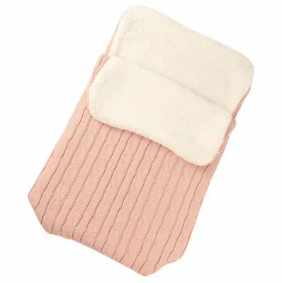 Envelope baby stroller sleeping bag in a plain colour with thick filling for winter.
