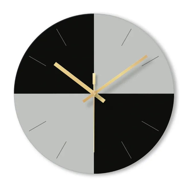 Minimalist transparent tempered glass wall clock with silent movement, showing 29.5cm diameter face.