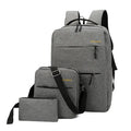 Men's USB charging computer bag three-piece set in nylon with multiple compartments