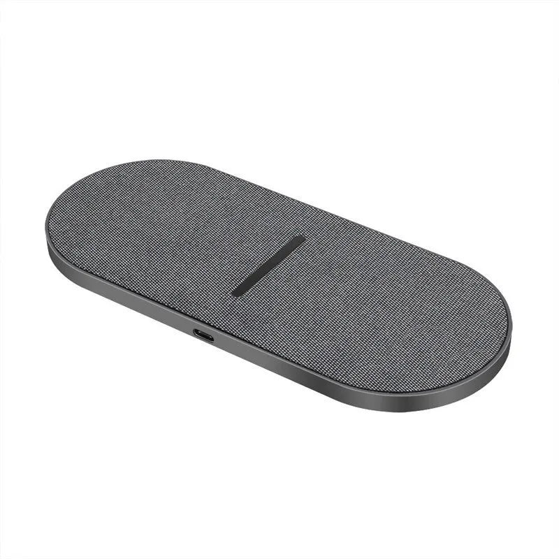 Pair of black 10W wireless chargers with Type-C and USB input ports