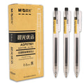 Set of 12 matte black retractable gel pens with 0.5mm tips and 2 refills