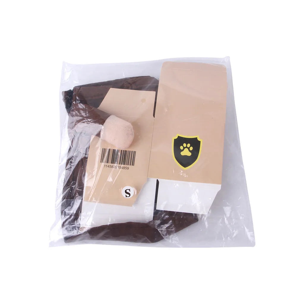 Coffee-coloured polyester pet standing clothing for dogs and cats in casual outing style