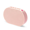 Smart WiFi speaker in white with 2.0 channel stereo and built-in battery