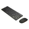 Wireless keyboard and mouse set in black plastic with 96-key keyboard and adjustable DPI mouse