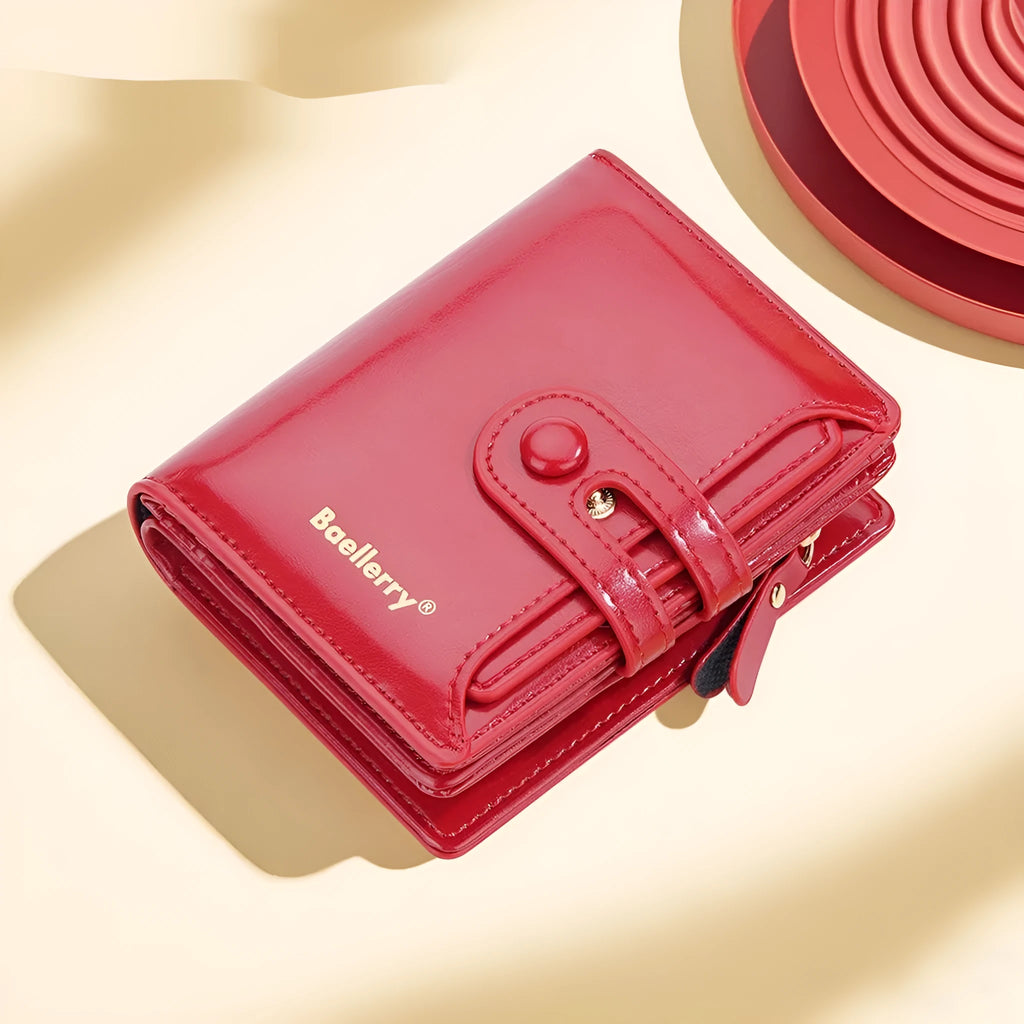 Slim PU leather women's wallet card holder for coins and notes in multiple colour options