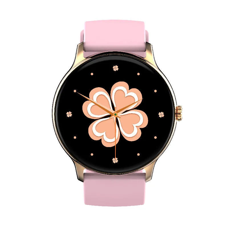 Blood pressure smart sports watch with 1.28-inch touch screen and silicone band in three colour options