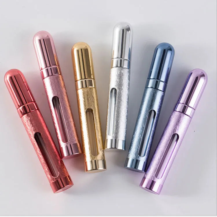 12ml aluminium portable perfume bottle with glass liner in six colour options.