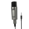 USB condenser microphone for computer desktop live recording, omnidirectional, wired, black