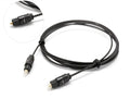OD2.2 optical digital audio cable with Toslink connectors on a white background.