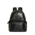 Black waterproof computer schoolbag with PU leather construction and 36-55 litre capacity