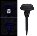Black solar insect killing lamp with white and UV purple light for garden mosquito control
