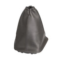 Black leather gear shift dust cover for Toyota Corolla measuring 15.2cm by 12.9cm
