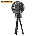 HOMEFISH F2 automatic shake head portable fan with LED light on a removable bracket.