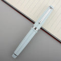 Resin business pen with stainless steel nib shown in a selection of colour and clip finish options.
