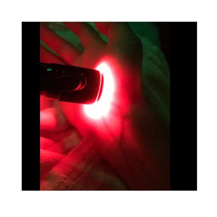 Black aluminium alloy Smart Vein Locator device with red LED lights for medical vein identification.
