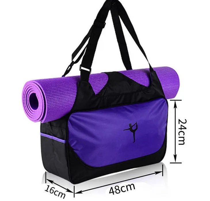 Waterproof Oxford cloth yoga backpack pillow bag in Black with 56-75L capacity