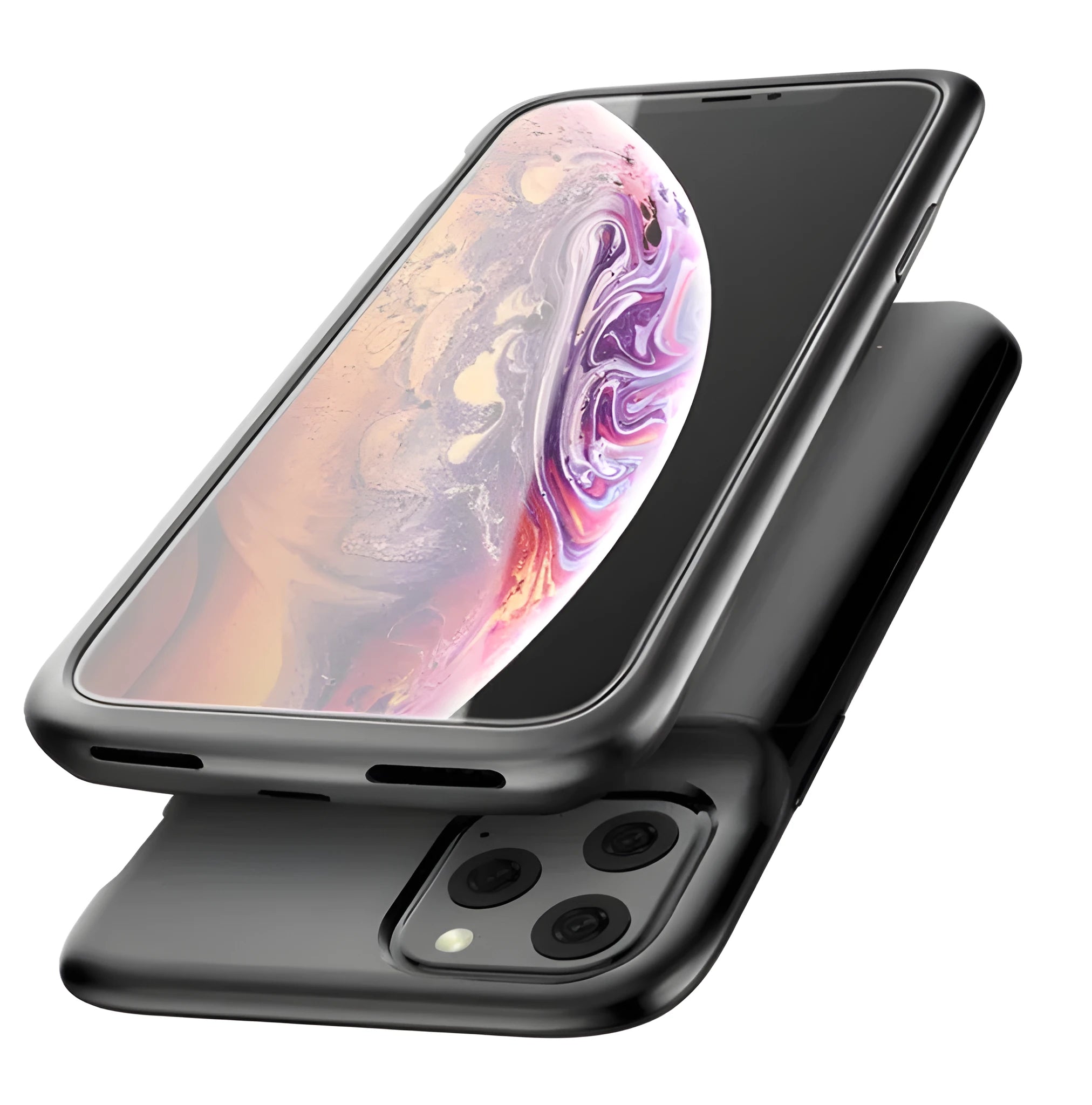 iPhone 11 battery case with 5000mAh clip-on external charger in black