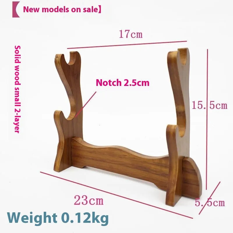 Simple handmade wooden bracket with multiple shelves in a Chinese style, shown in a 4-layer configuration.