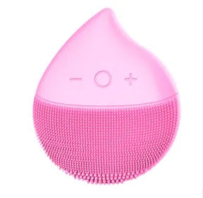 Electric facial cleaner in black with ultrasonic vibration for deep facial cleansing