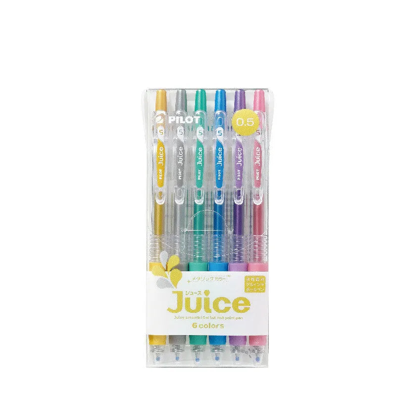 Baiguole gel pen set showing six colours with 0.5mm tips and 143mm length