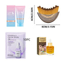 Collagen night tearing mask pot and application brush set for facial skincare.