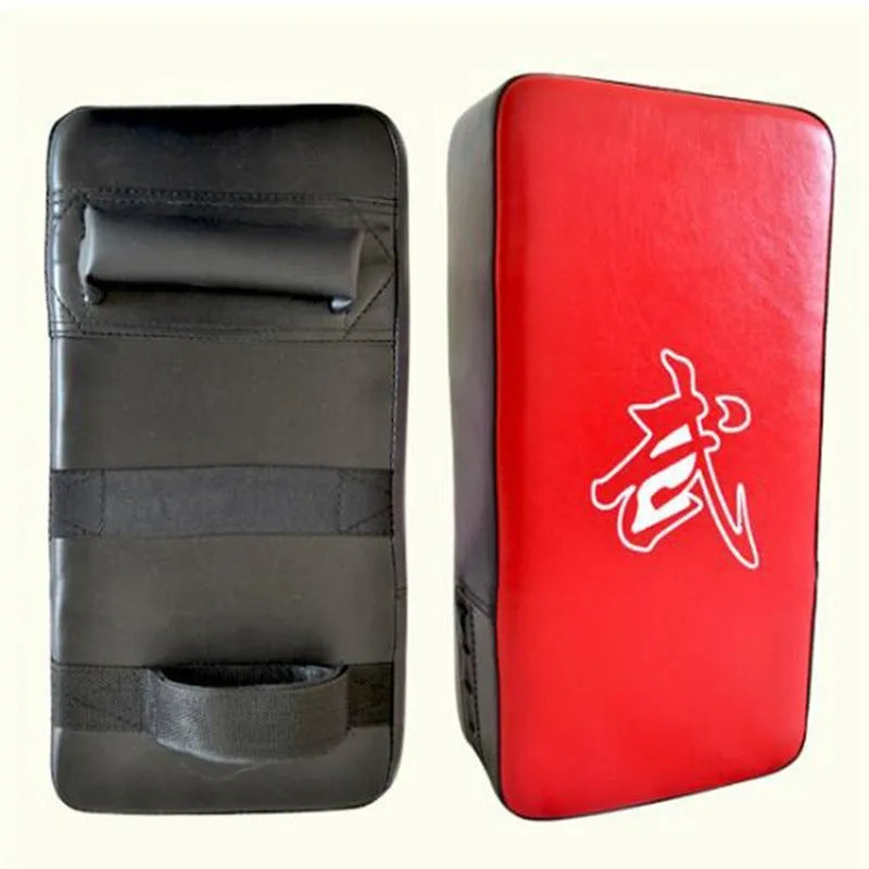 Blue and red vertical square foot boxing target props made of thickened PU material.