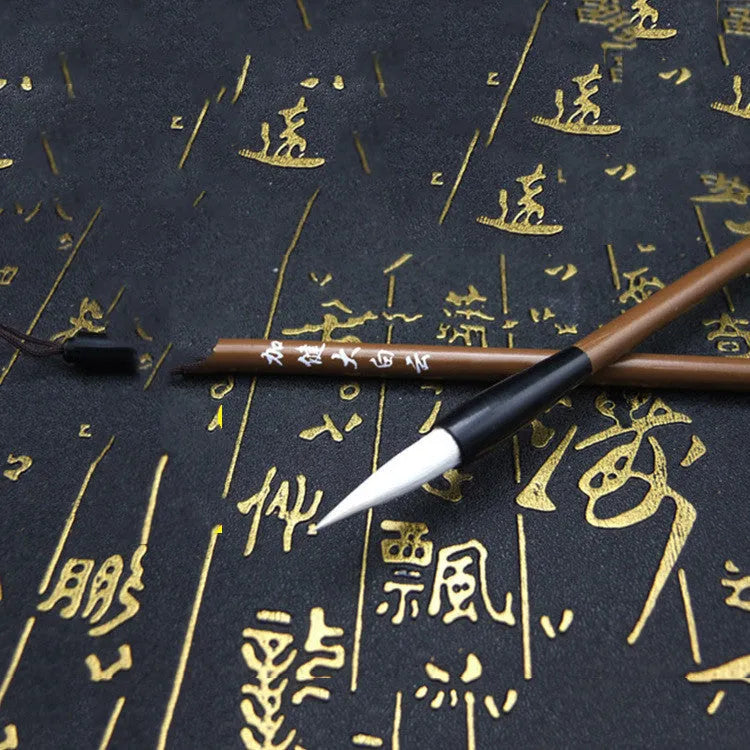 Cloud brushes set with natural wood or bamboo handles in brown and white, sizes S M L for calligraphy